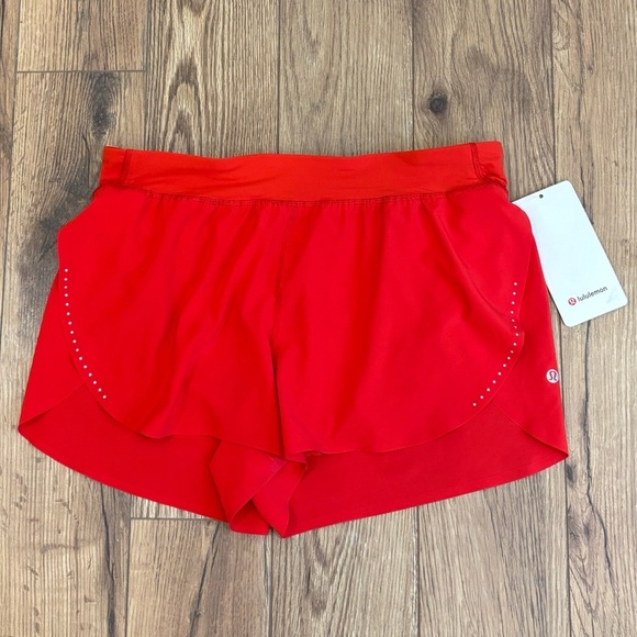 NWT Lululemon Fast And Free High Rise Split Shorts 3" Size Large In Lulu Red - Picture 2 of 6